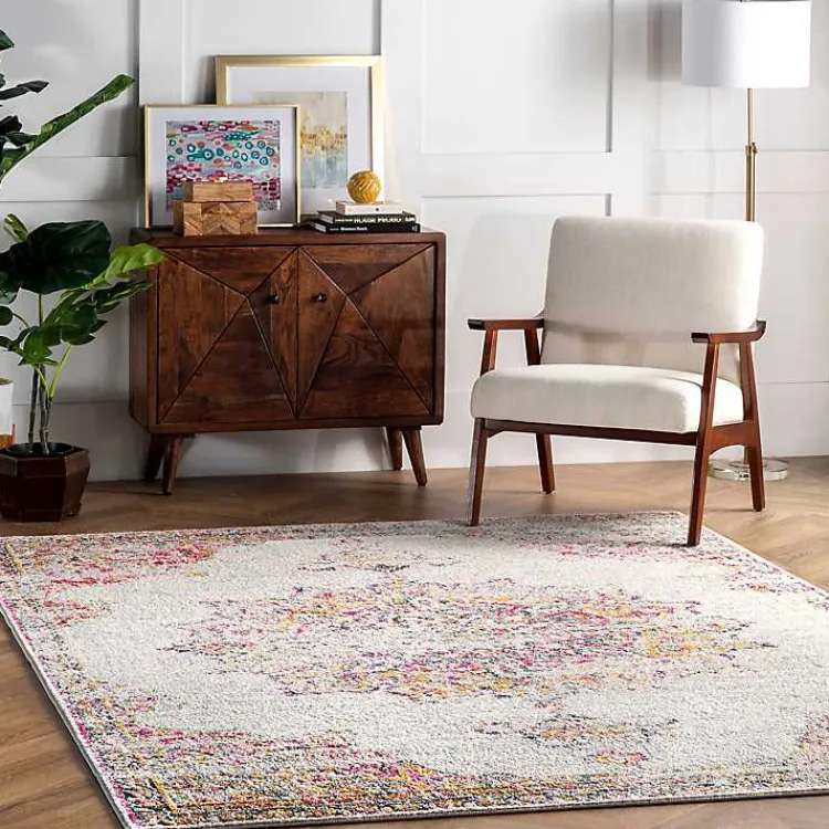 Area Rugs-Kirklands Home Pink Vintage Medallion Area Rug, 10x14