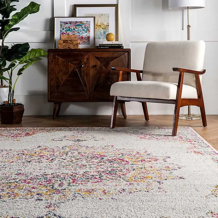 Area Rugs-Kirklands Home Pink Vintage Medallion Area Rug, 10x14