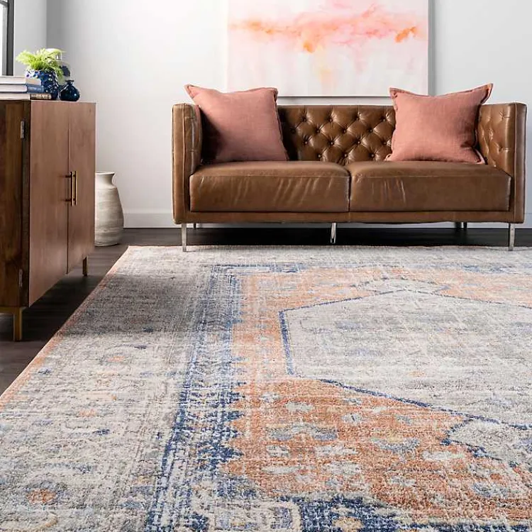 Area Rugs-Kirklands Home Pink Vintage Floral Print Area Rug, 8x10