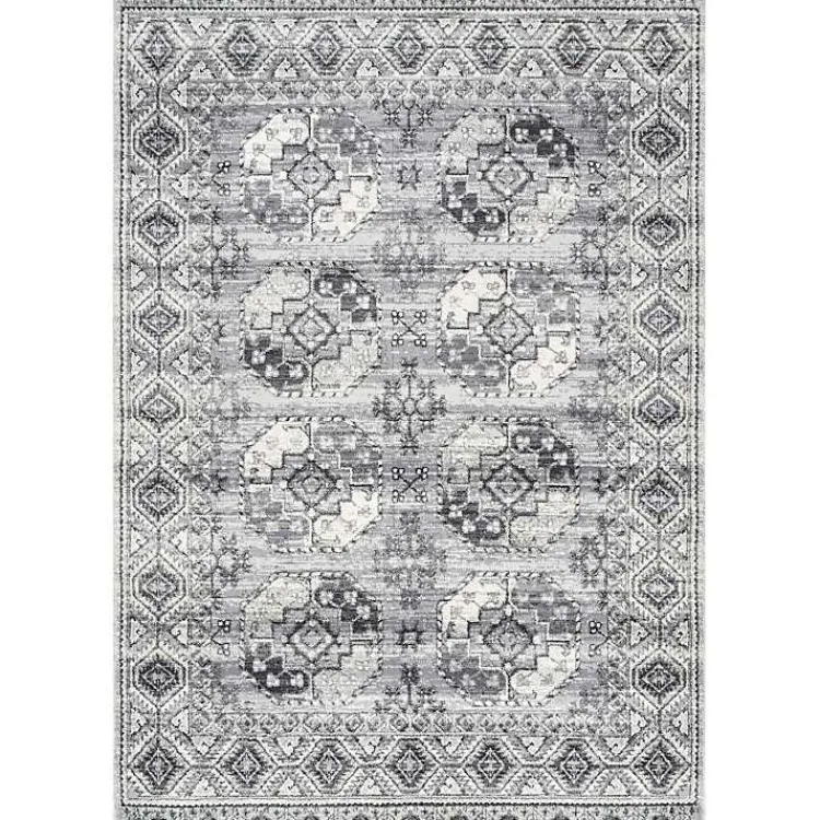 Area Rugs-Kirklands Home Vintage Circular Patterns Area Rug, 5x7 Gray