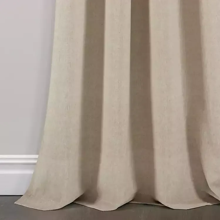 Curtains & Drapes-Kirklands Home Linen Button and Stripe Curtain Panel Set, 84 in.