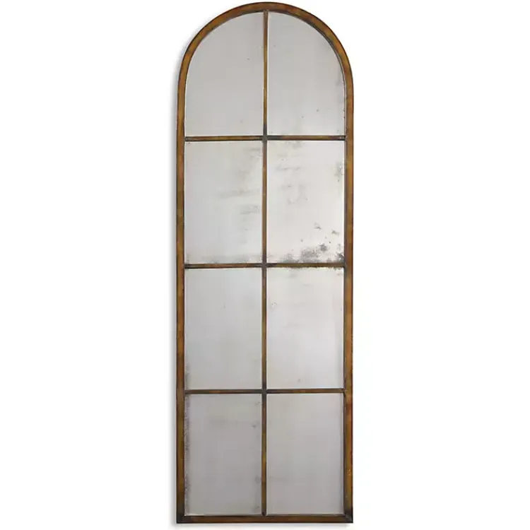 Decorative Mirrors-Kirklands Home Antique Gold Arched Metal Mirror