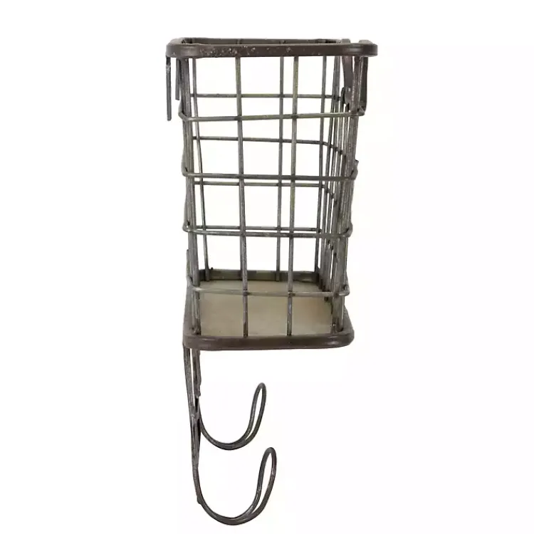 Wall Storage-Kirklands Home Black Metal Wire Mail Wall Pocket