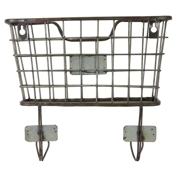 Wall Storage-Kirklands Home Black Metal Wire Mail Wall Pocket