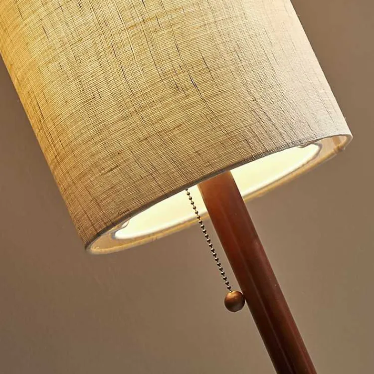 Floor Lamps-Kirklands Home Modern Wood Emma Floor Lamp Tan