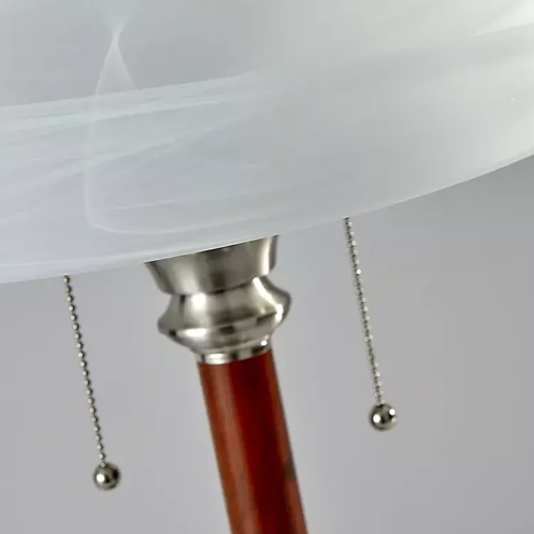 Table Lamps-Kirklands Home Walnut Alabaster Frosted Glass Table Lamp White