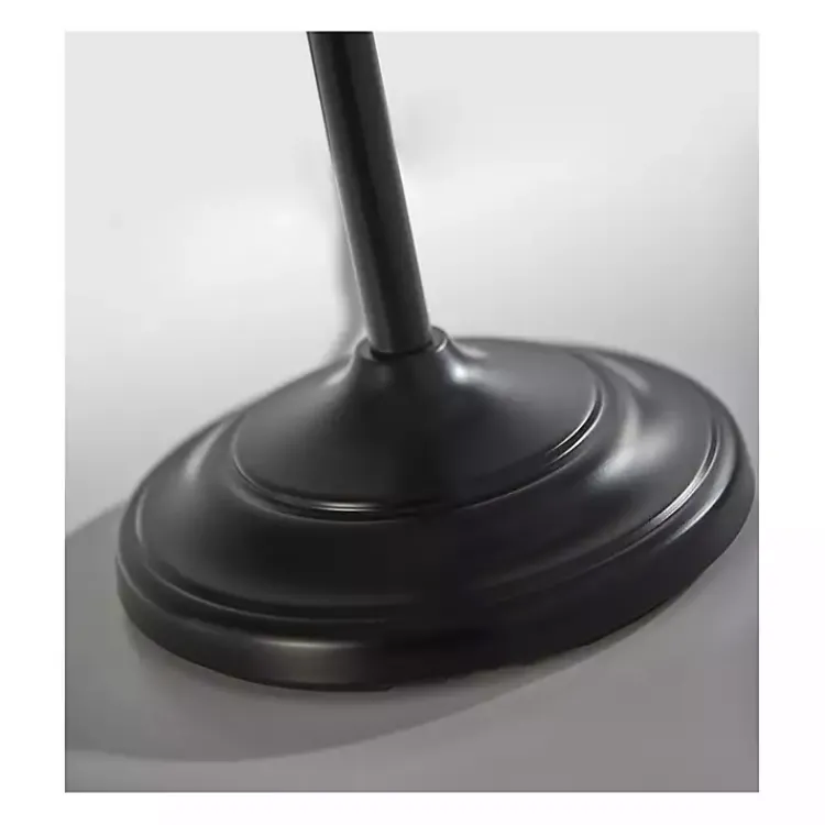 Floor Lamps-Kirklands Home Black Herringbone Floor Lamp Gray