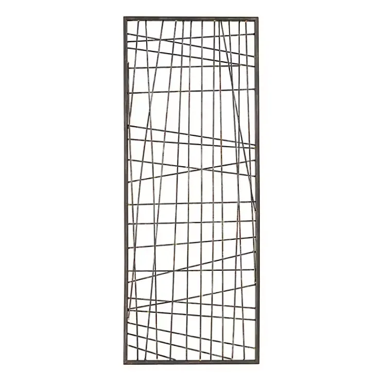 Wall Plaques-Kirklands Home Crosshatch Metal Frame Plaque Brown