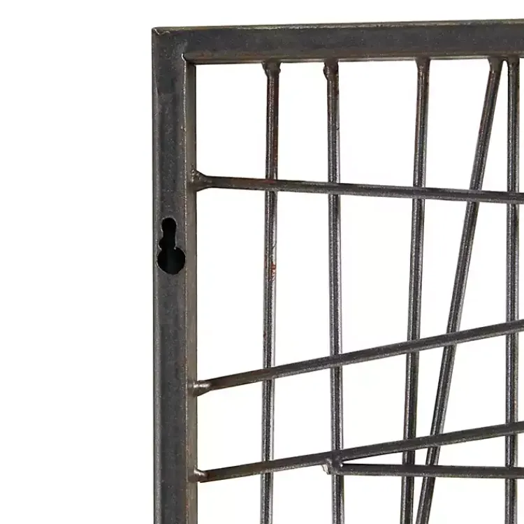 Wall Plaques-Kirklands Home Crosshatch Metal Frame Plaque Brown