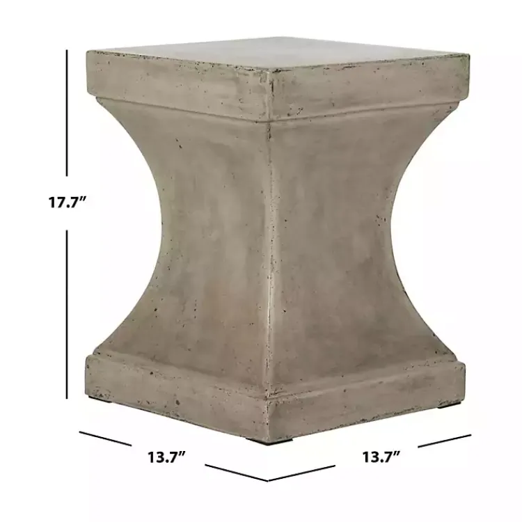 Outdoor Tables-Kirklands Home Dark Concrete Pedestal Accent Table Gray