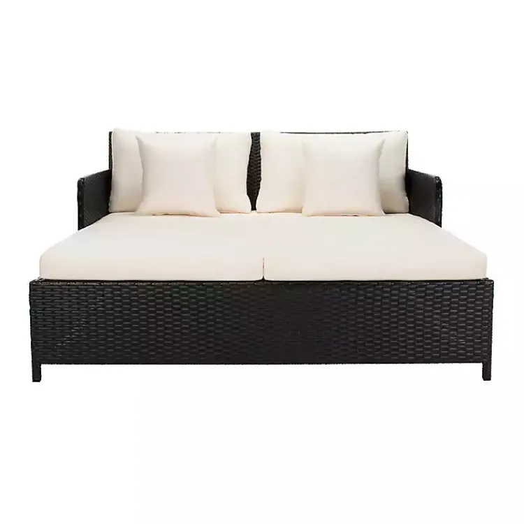 Outdoor Seating-Kirklands Home Black Wicker Outdoor Daybed