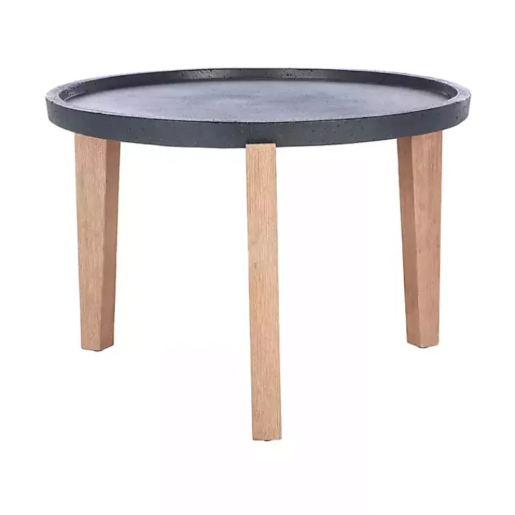 Outdoor Tables-Kirklands Home Sera Outdoor Side Table Black