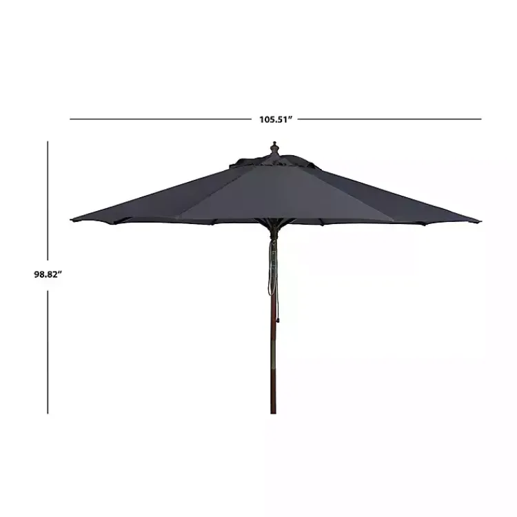 Outdoor Accent Furniture-Kirklands Home 9 ft. Eucalyptus Outdoor Umbrella Gray