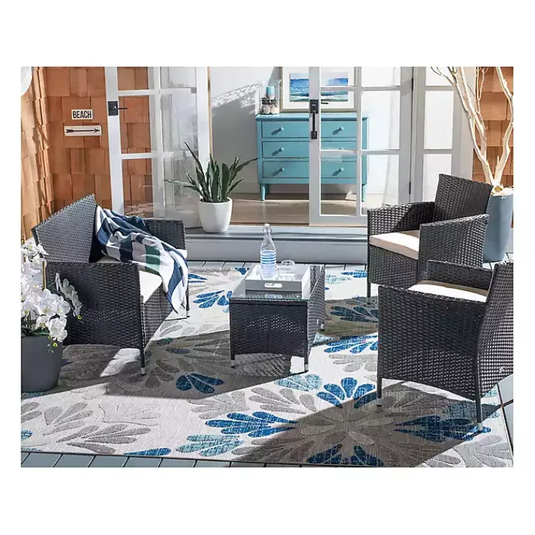 Outdoor Sets-Kirklands Home Black Box Wicker 4-pc. Outdoor Living Set