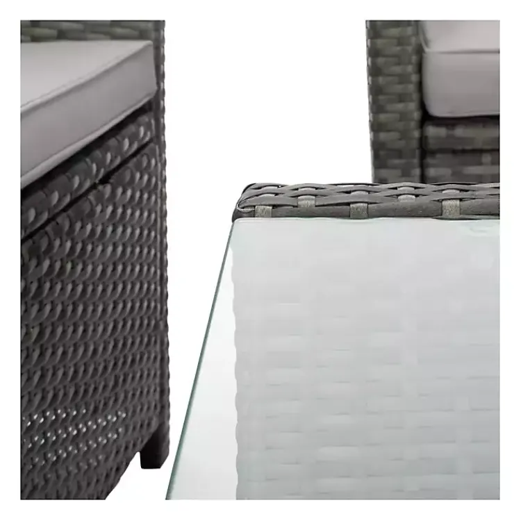 Outdoor Sets-Kirklands Home Wicker 4-pc. Deluxe Outdoor Living Set Gray