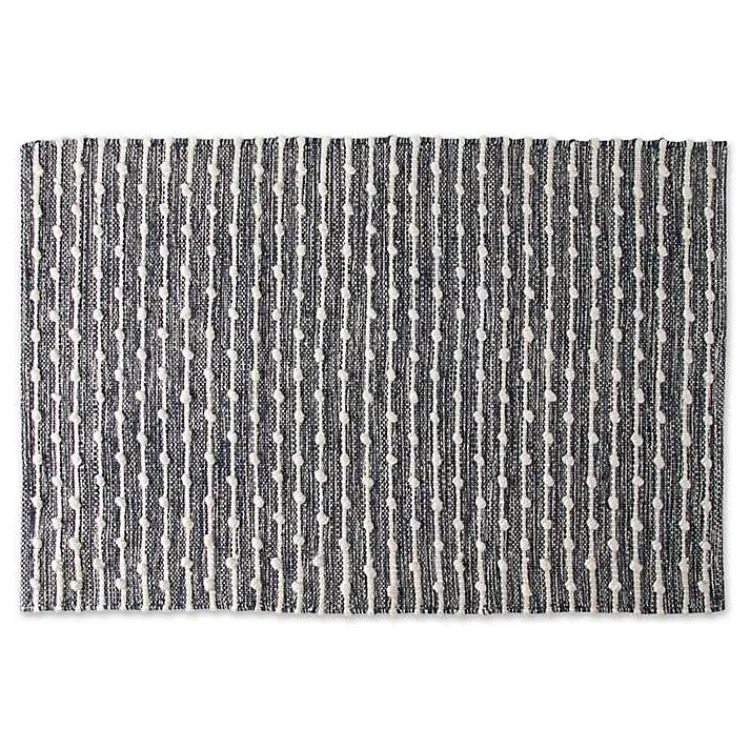 Accent Rugs-Kirklands Home French Recycled Cotton Accent Rug, 2x3 Blue