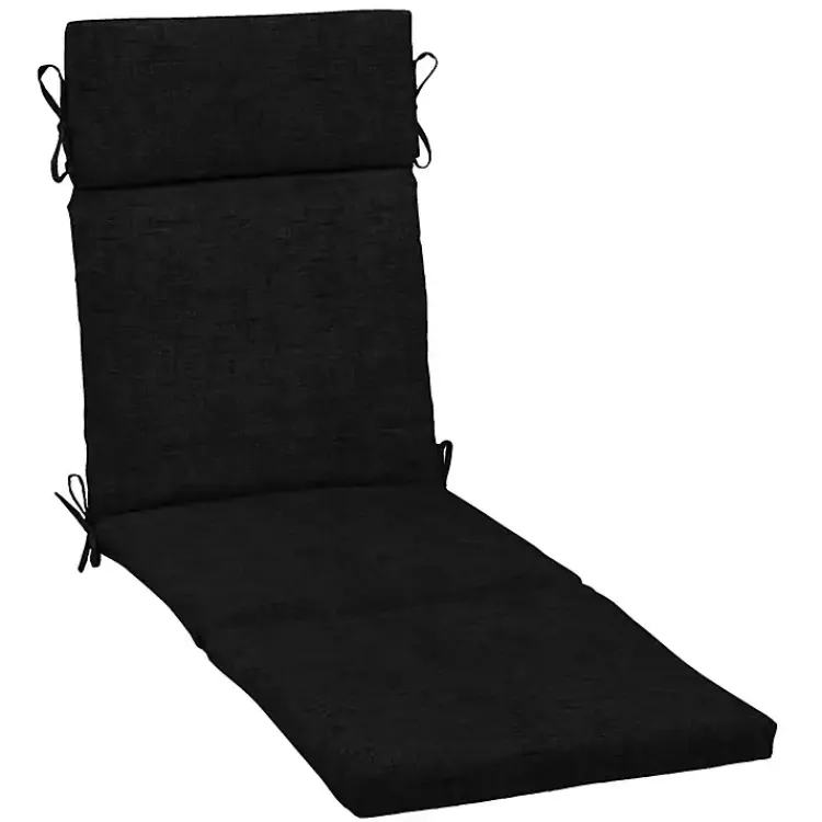 Outdoor Cushions & Pillows-Kirklands Home Leala Outdoor Chaise Cushion Black