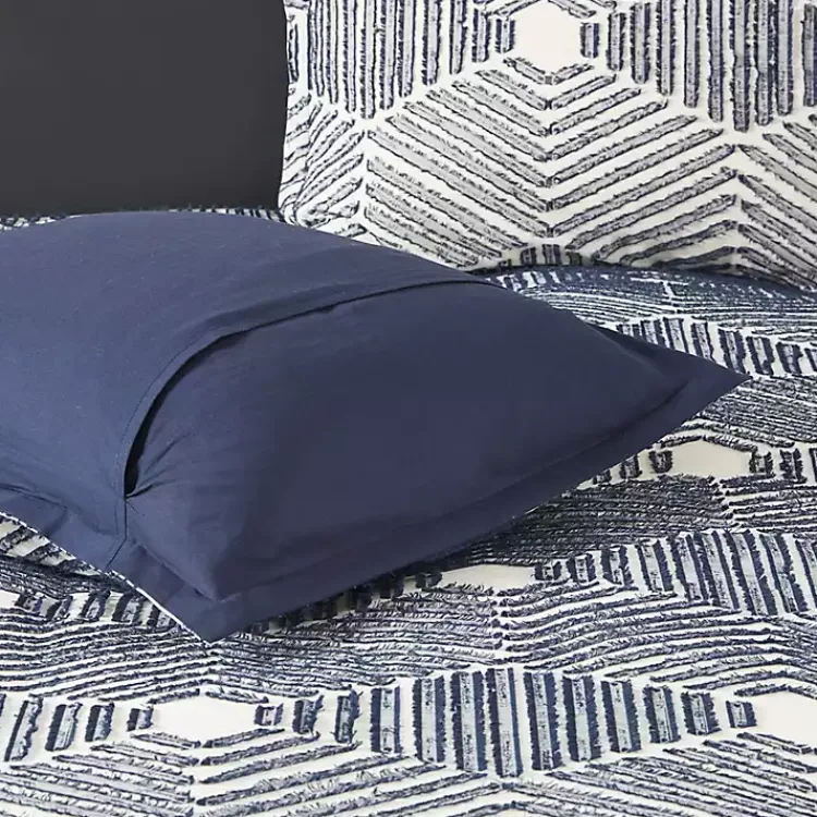 Comforters-Kirklands Home Navy Jacquard 3-pc. California King Comforter Set