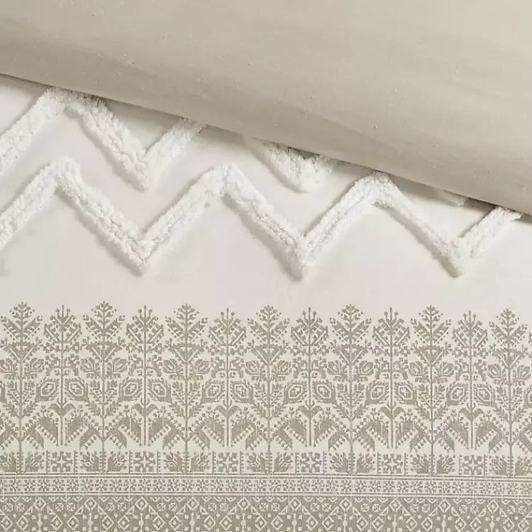 Duvets-Kirklands Home and White 3-pc. Full/Queen Duvet Set Gray