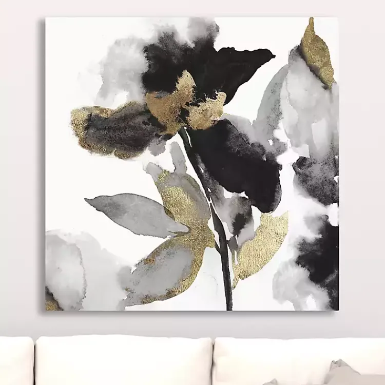 Canvas Art-Kirklands Home Black Leaves II Giclee Canvas Art Print, 30x30 in.