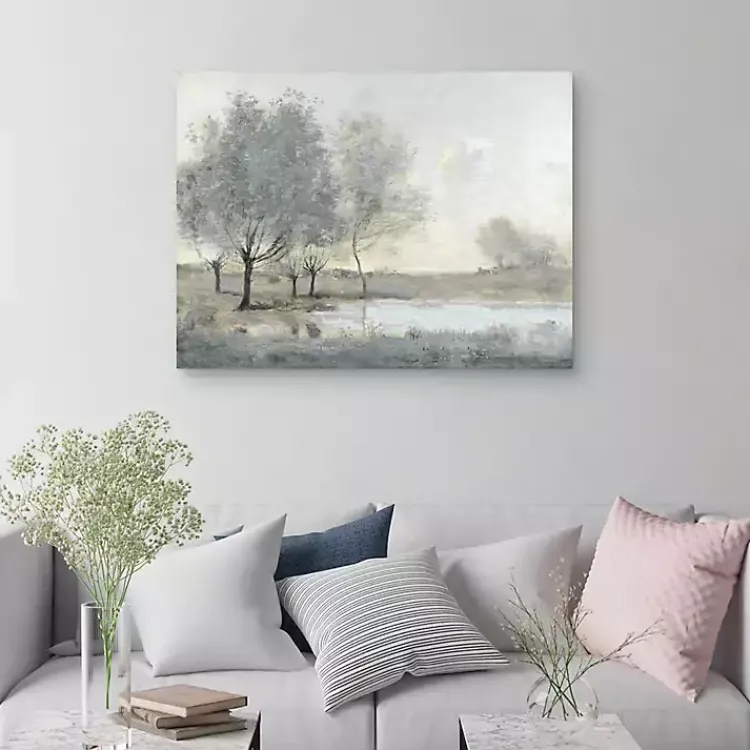 Canvas Art-Kirklands Home By the Pond II Canvas Art Print Gray