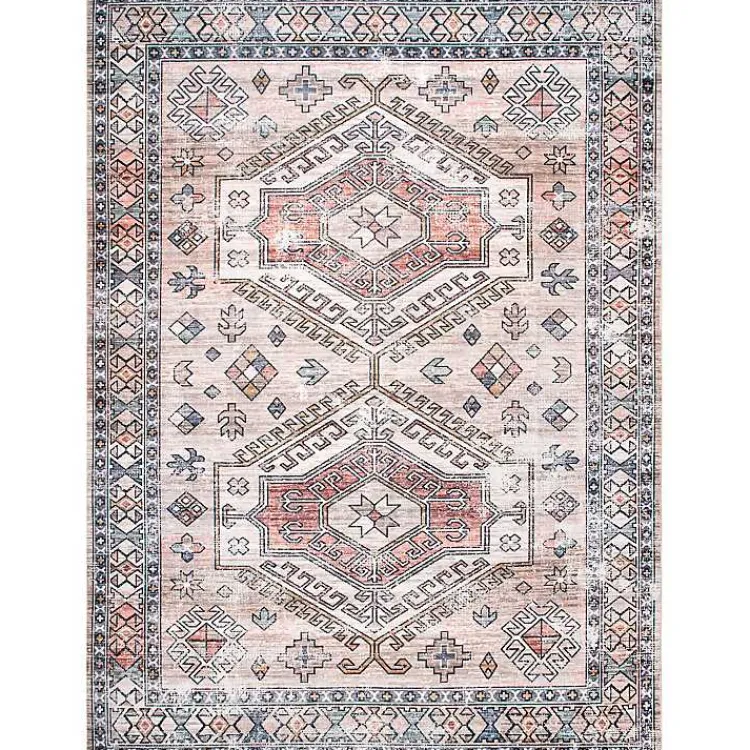 Area Rugs-Kirklands Home Orange Global Motif Washable Runner