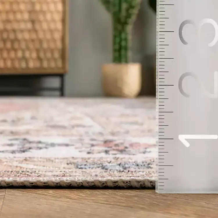 Area Rugs-Kirklands Home Vintage Floral Washable Area Rug, 3x5 Orange