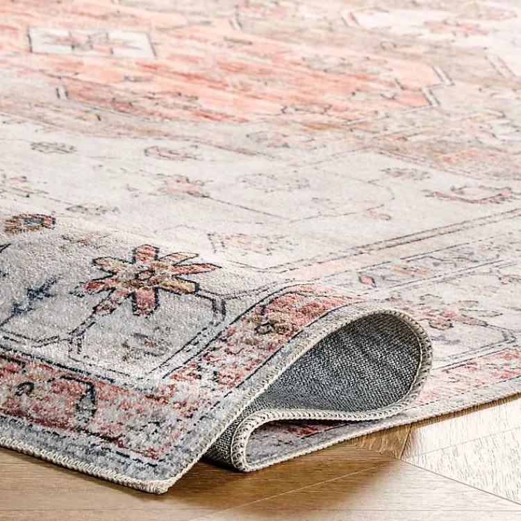 Area Rugs-Kirklands Home Natural Faded Vintage Washable Area Rug, 5x8