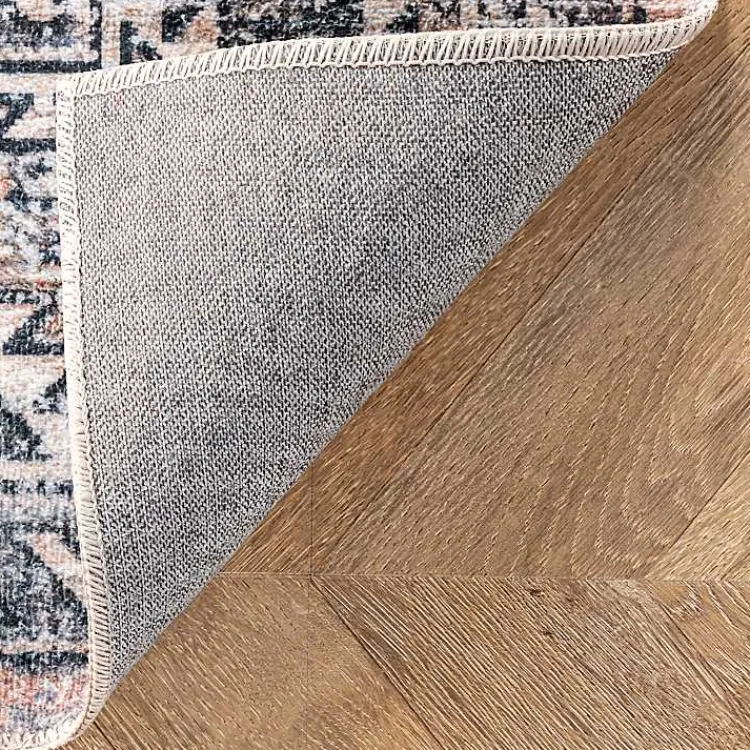 Area Rugs-Kirklands Home Orange Global Pattern Washable Area Rug, 4x6