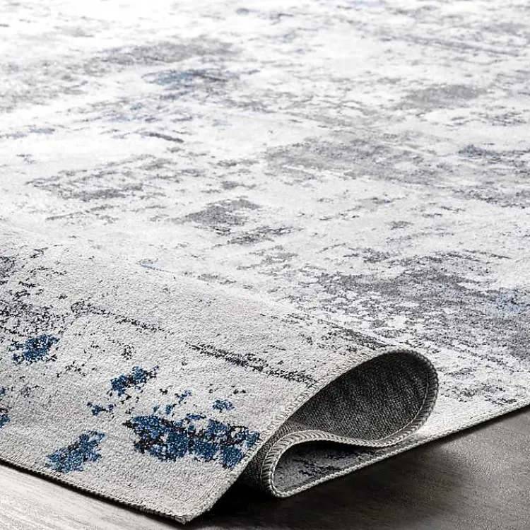Area Rugs-Kirklands Home Gray Modern Abstract Washable Area Rug, 5x8