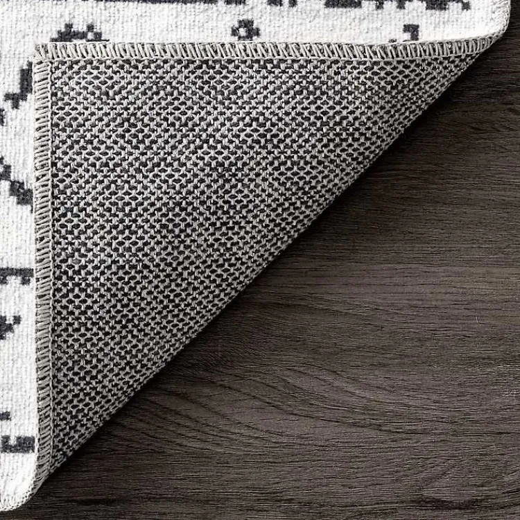 Accent Rugs-Kirklands Home Black and Ivory Moroccan Washable Runner