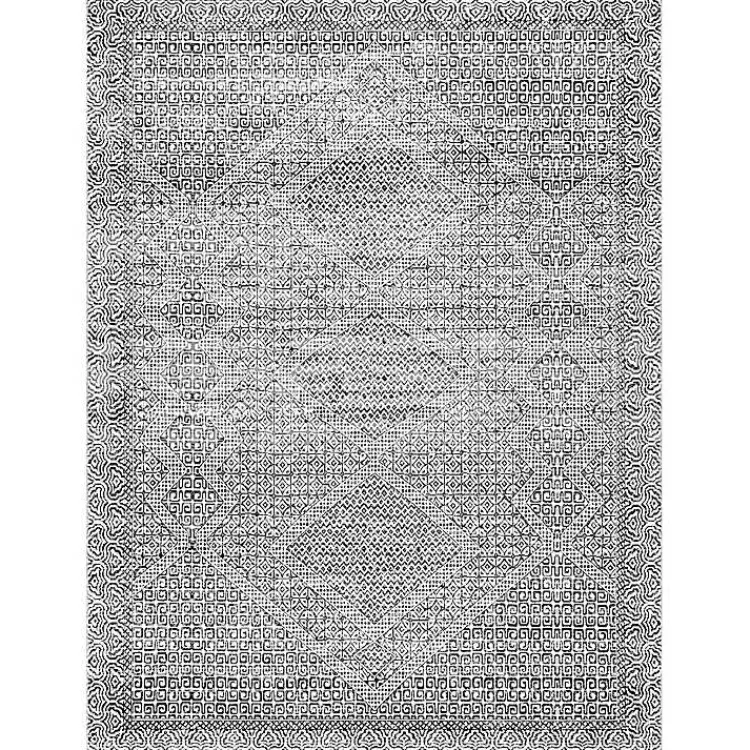 Area Rugs-Kirklands Home Gray Abstract Pattern Washable Area Rug, 3x5