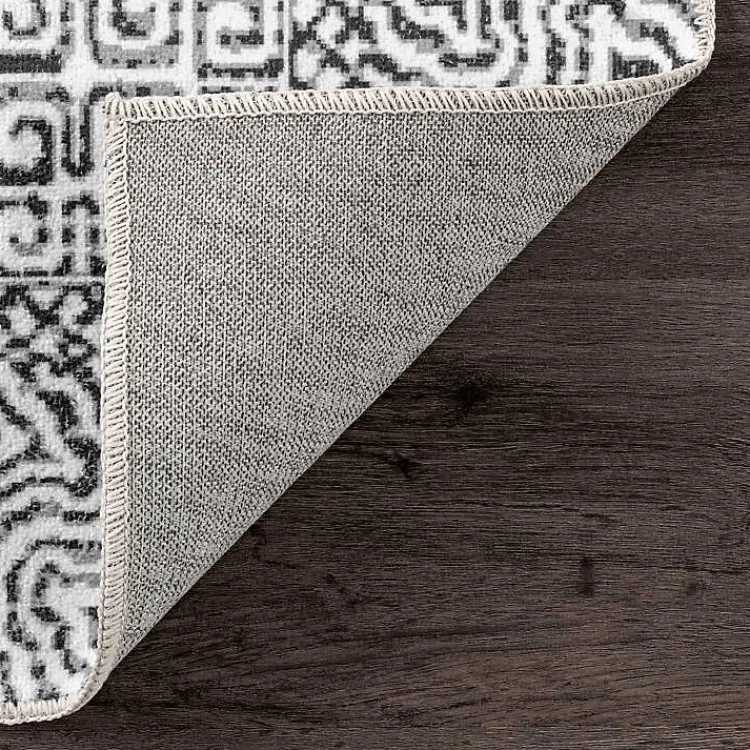 Area Rugs-Kirklands Home Gray Abstract Pattern Washable Area Rug, 5x8