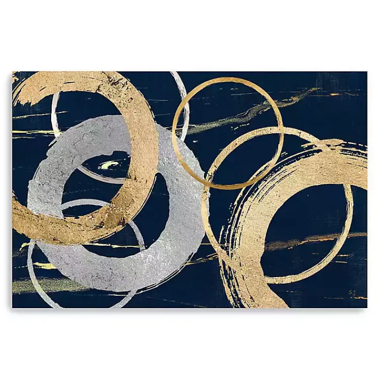 Canvas Art-Kirklands Home Gold and Silver Rings Canvas Art Print, 48x32 in.