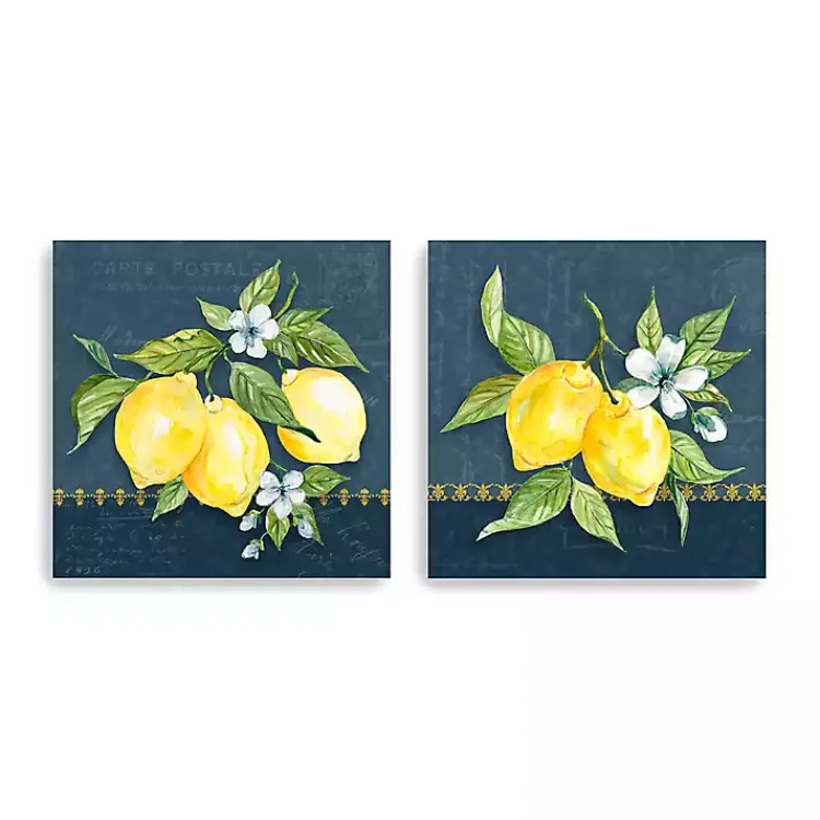 Canvas Art-Kirklands Home Blue Lemon Squeeze Canvas Art Prints, Set of 2