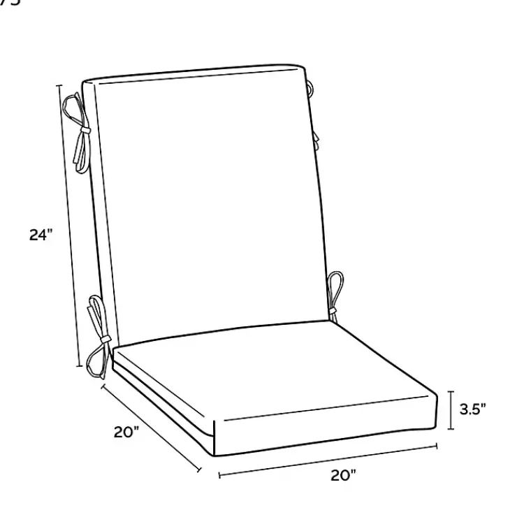 Outdoor Cushions & Pillows-Kirklands Home Clark Luxe Outdoor Dining Chair Cushion