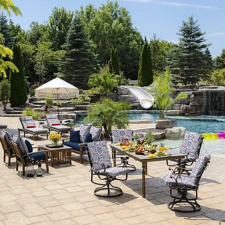 Outdoor Cushions & Pillows-Kirklands Home Clark Luxe Outdoor Dining Chair Cushion