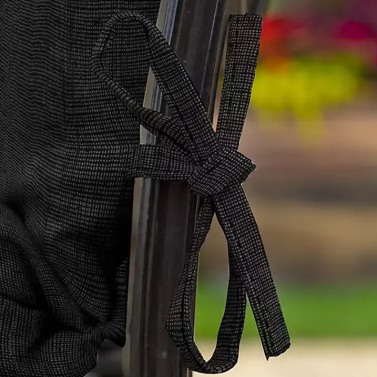 Outdoor Cushions & Pillows-Kirklands Home Leala Texture Outdoor Dining Chair Cushion Black