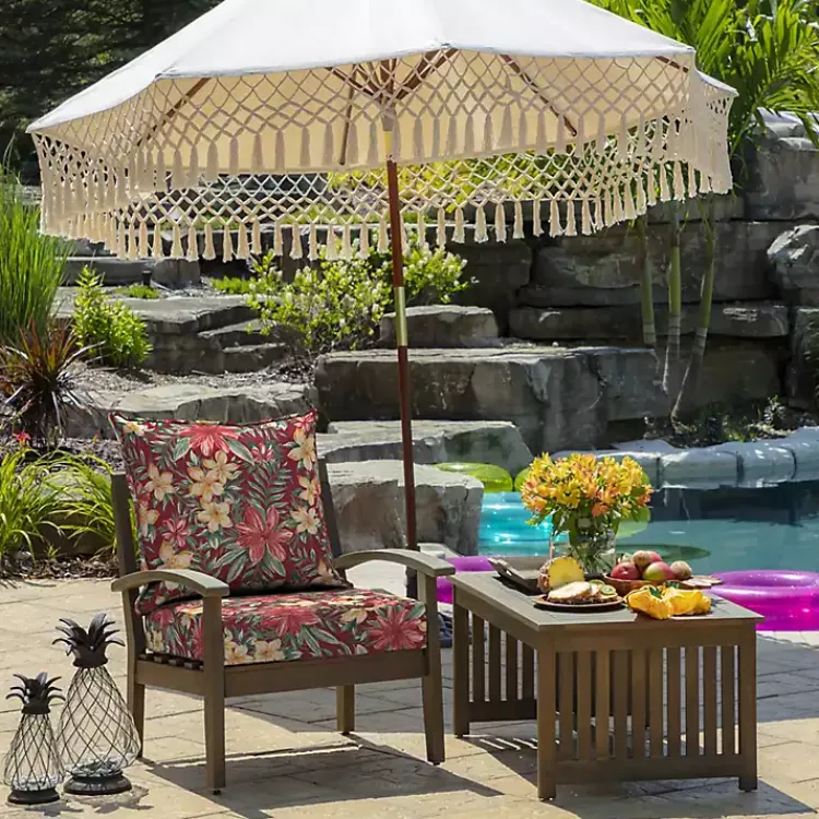 Outdoor Cushions & Pillows-Kirklands Home Ruby Tropical 2-pc. Outdoor Deep Seat Cushion
