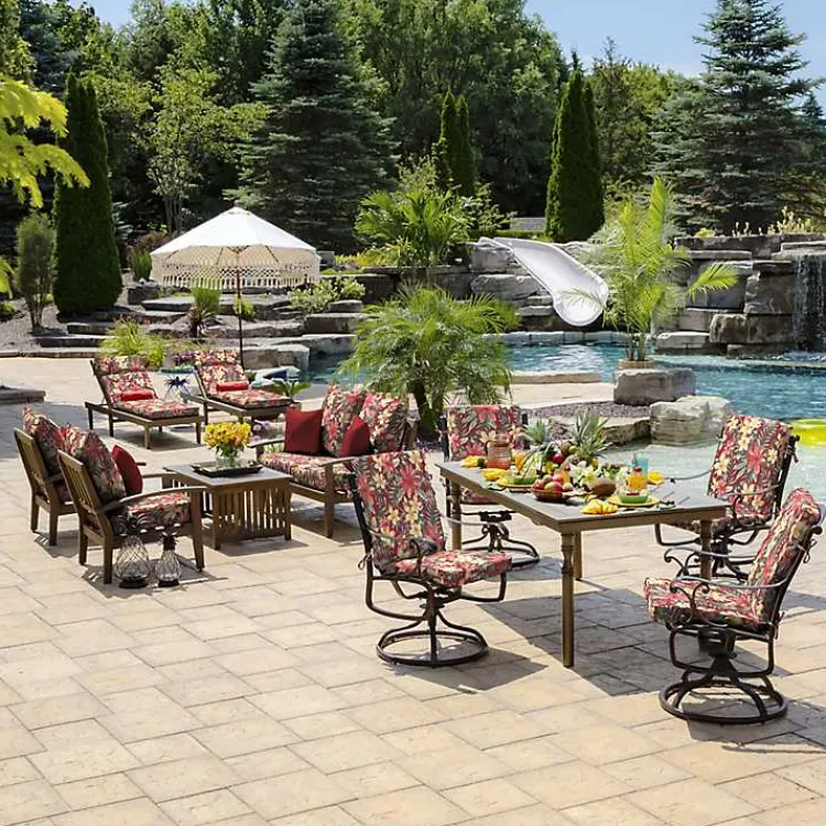 Outdoor Cushions & Pillows-Kirklands Home Ruby Tropical 2-pc. Outdoor Deep Seat Cushion