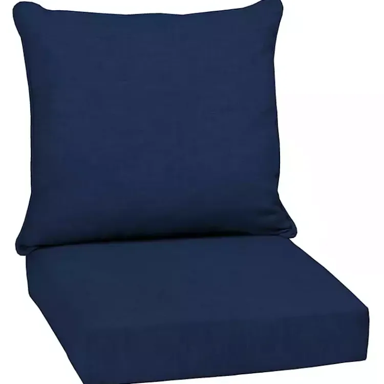 Outdoor Cushions & Pillows-Kirklands Home Sapphire Texture Outdoor Deep Seat Cushions Blue