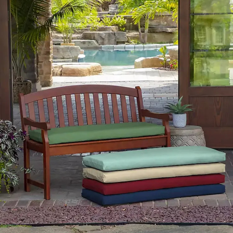 Outdoor Cushions & Pillows-Kirklands Home Moss Leala Texture Outdoor Bench Cushion Green