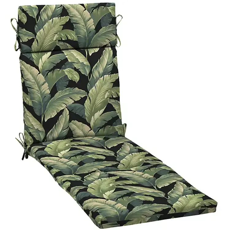 Outdoor Cushions & Pillows-Kirklands Home Onyx Cebu Outdoor Chaise Cushion