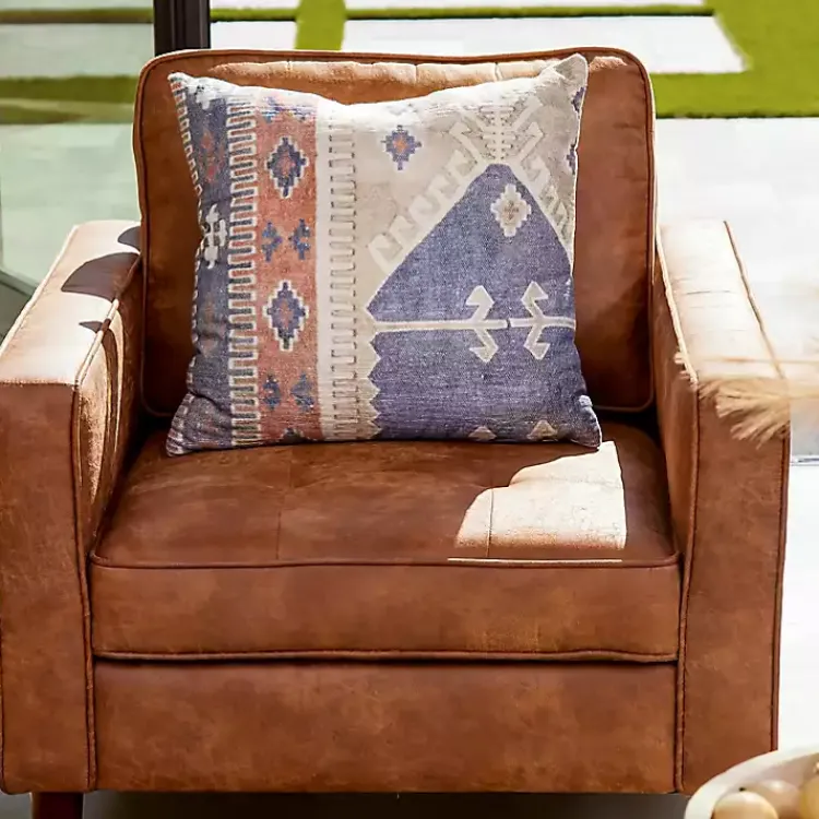 Accent Chairs-Kirklands Home Wyatt Faux Leather Armchair Brown