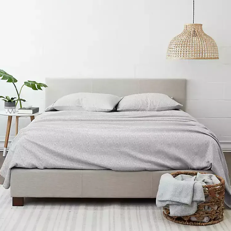 Bed Sheets-Kirklands Home Chambray 4-pc. California King Sheet Set Gray