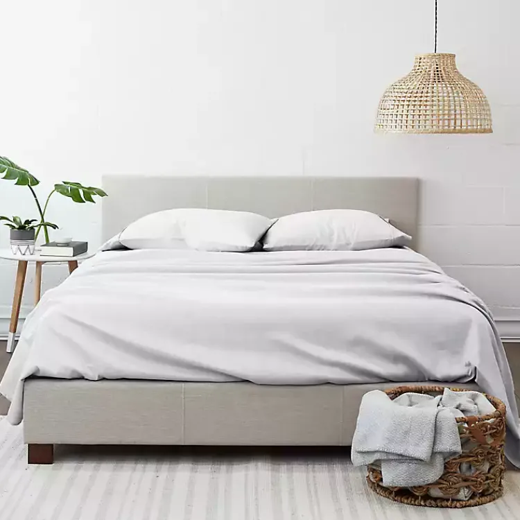 Bed Sheets-Kirklands Home Chambray 4-pc. California King Sheet Set White