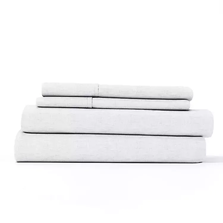 Bed Sheets-Kirklands Home Chambray 4-pc. California King Sheet Set White
