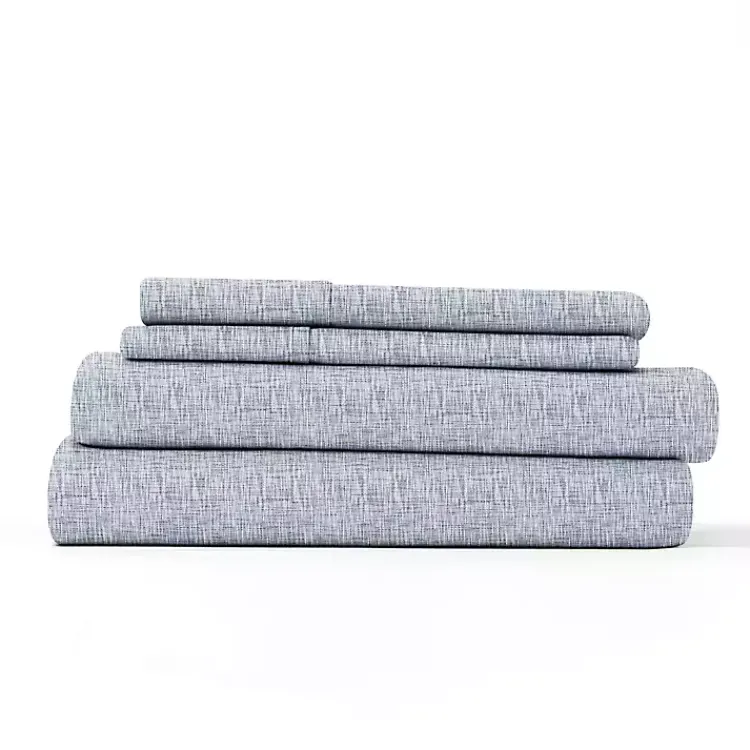 Bed Sheets-Kirklands Home Chambray 3-pc. Twin Sheet Set Blue