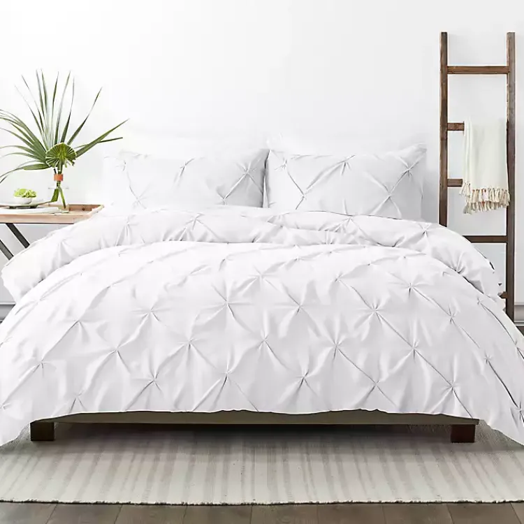Duvets-Kirklands Home Soft Pinched 3-pc. Twin Duvet Cover Set White