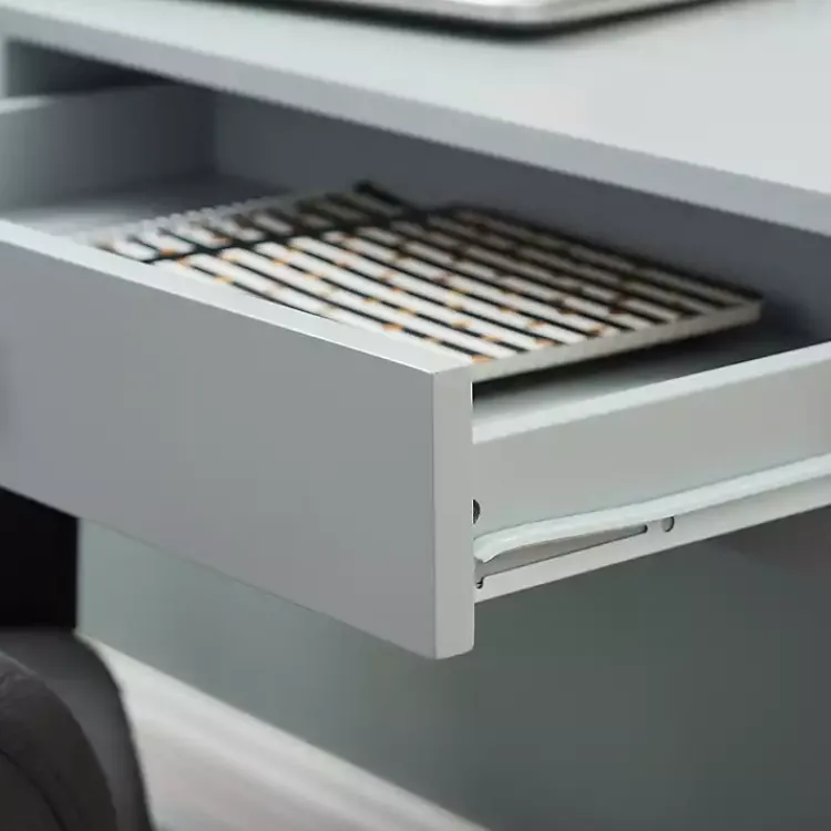 Office Furniture-Kirklands Home 2-Drawer X-Frame Desk Gray